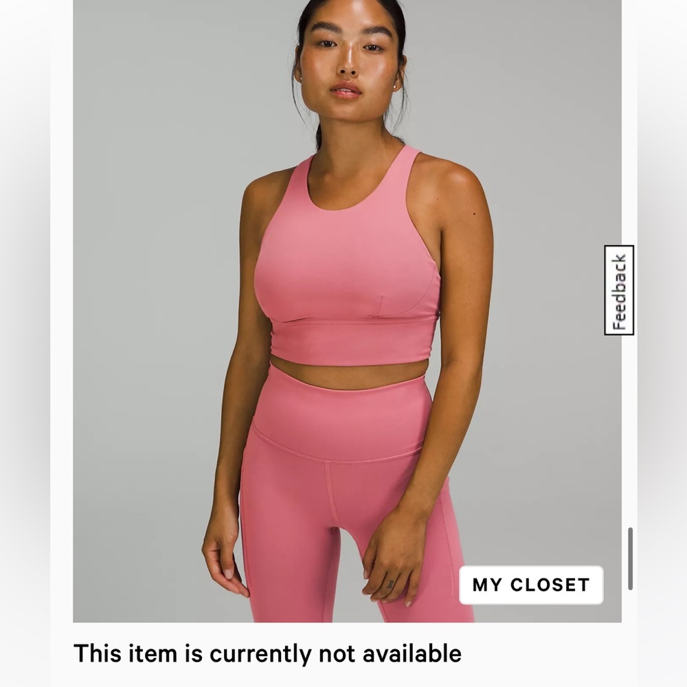 Lululemon long line bra in brier rose